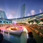 Courtyard waterfall nigh-5