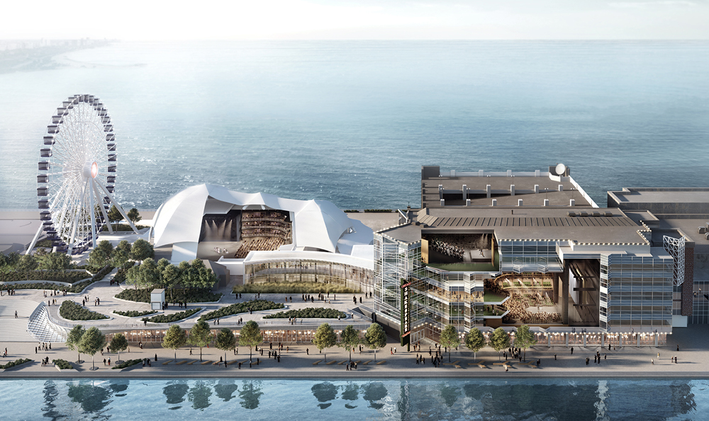 1 the yard at chicago shakespeare theater section rendering