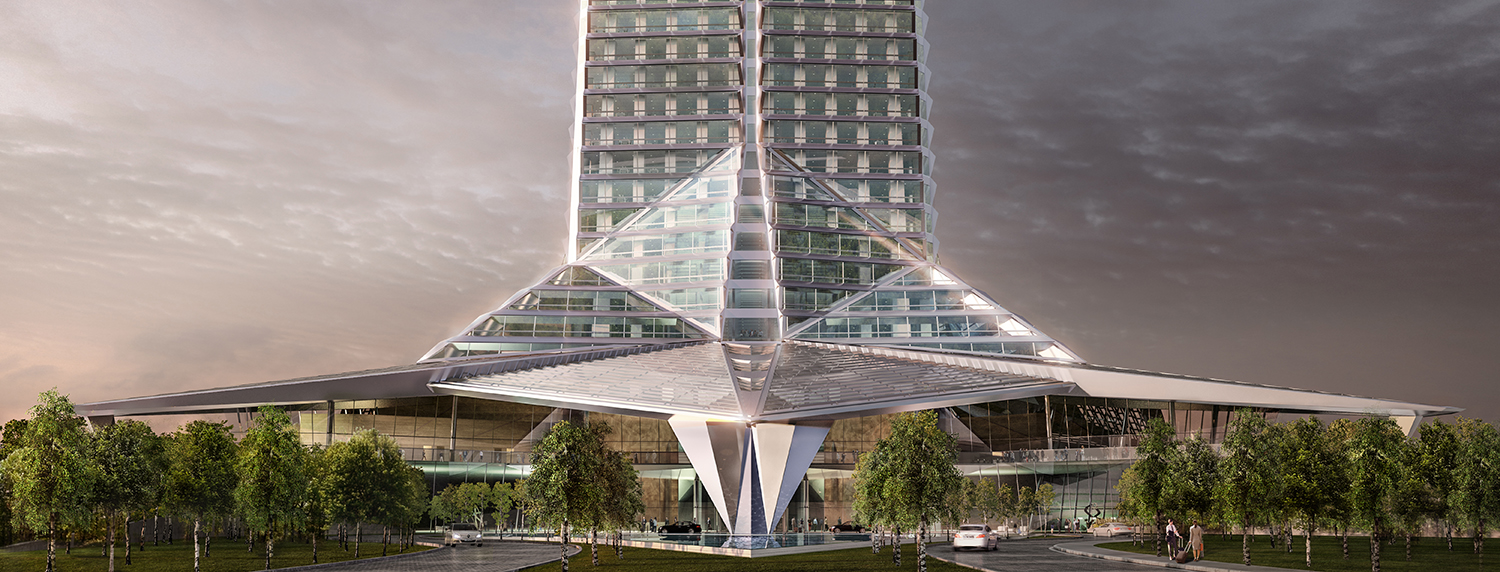 Tower base perspectival elevation-sm