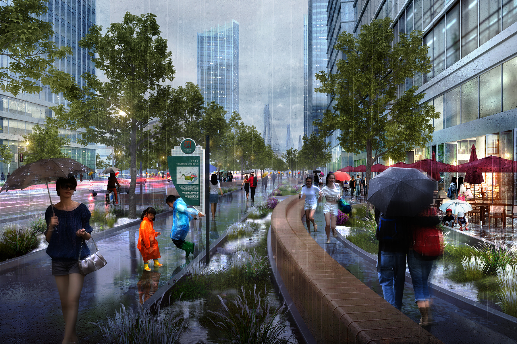 Wuhan bridgehead cbd sponge city