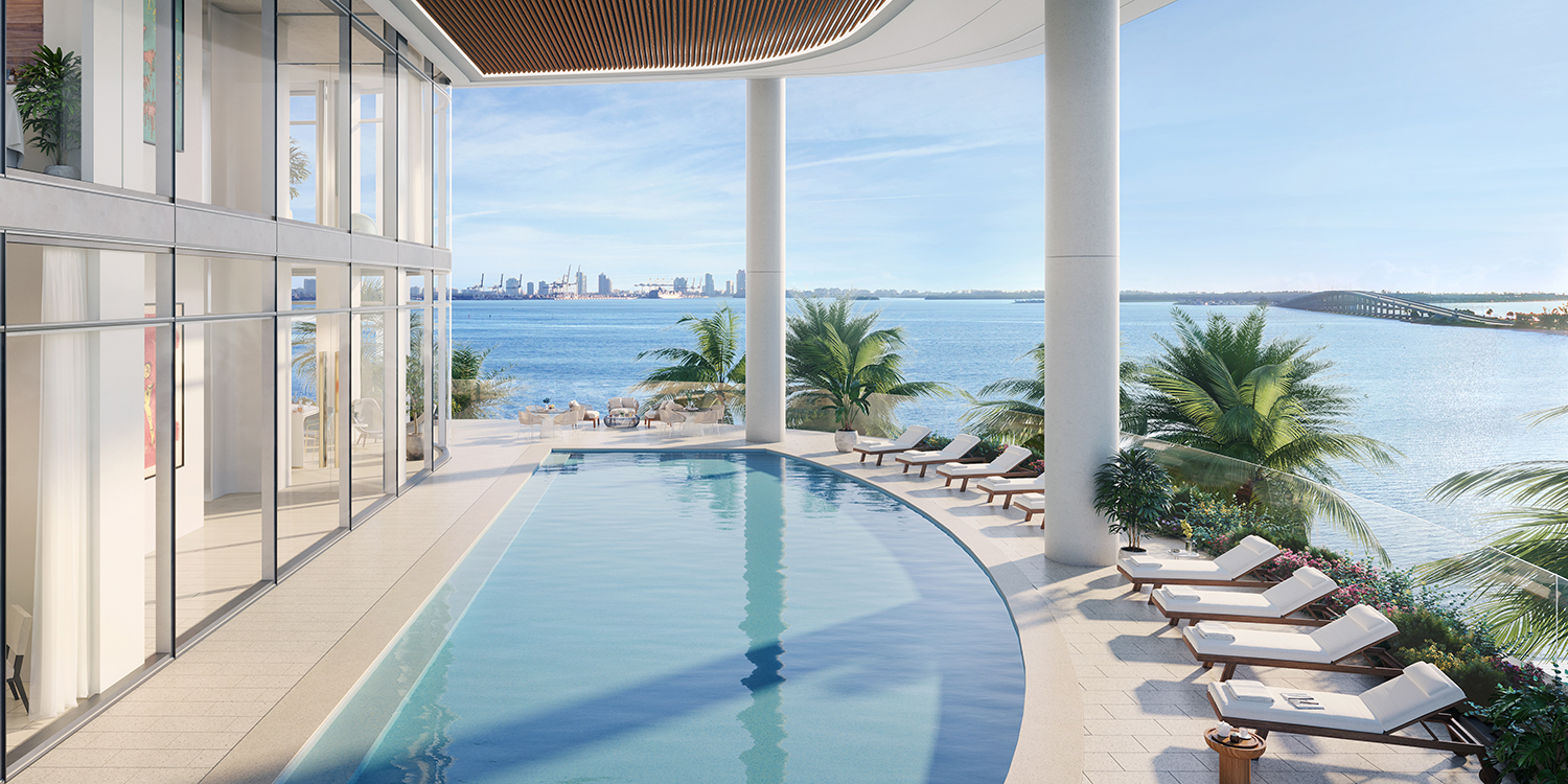 Una residences 10 level 3 pool deck looking north