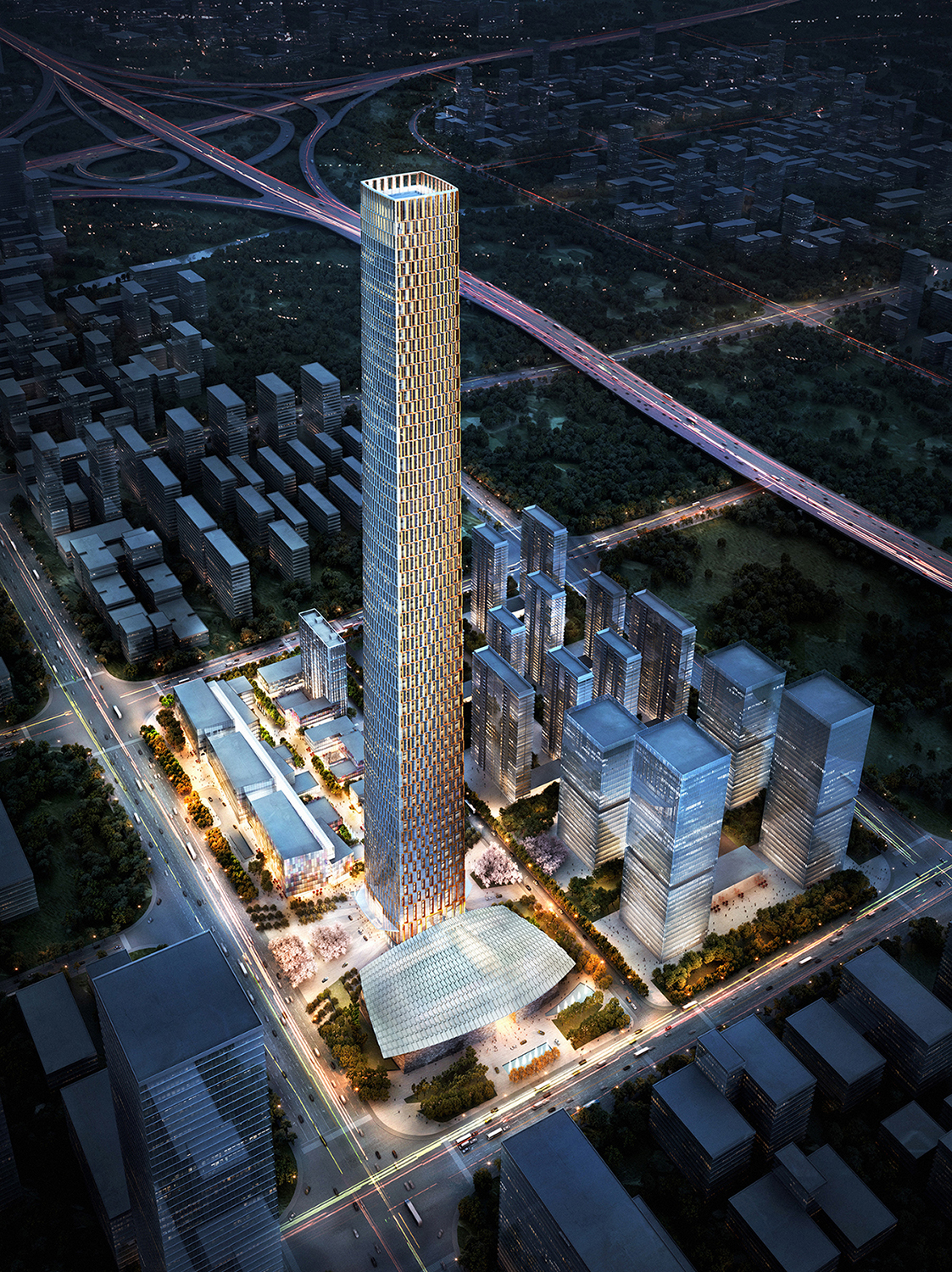 08-xian tower overall at night